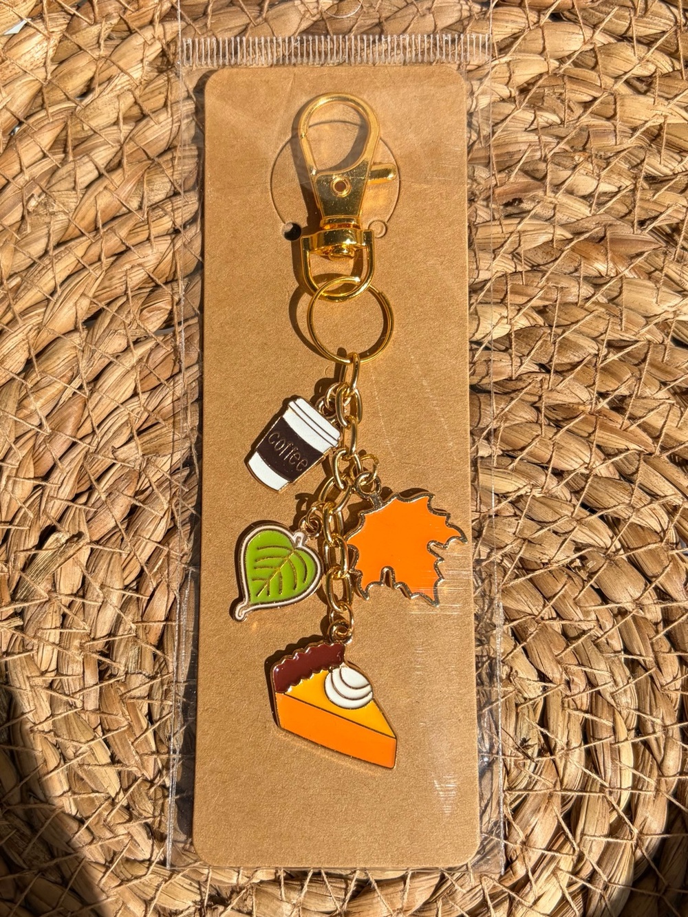 Fall Charm Keychain - Orange, Green, Brown - Accessories